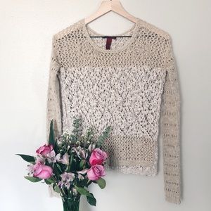 BKE Crochet Sweater